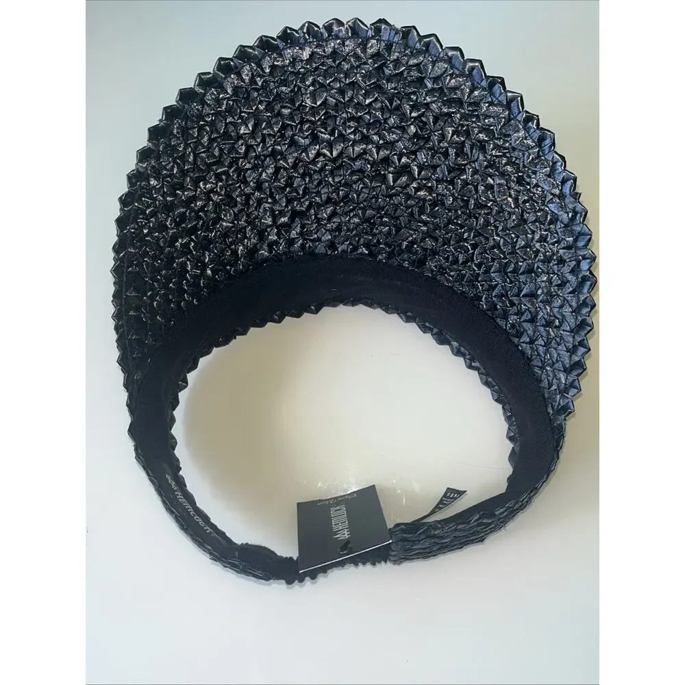Hemlock Hat Co. Capri Visor (Onyx) Hand-woven elastic strap closure
